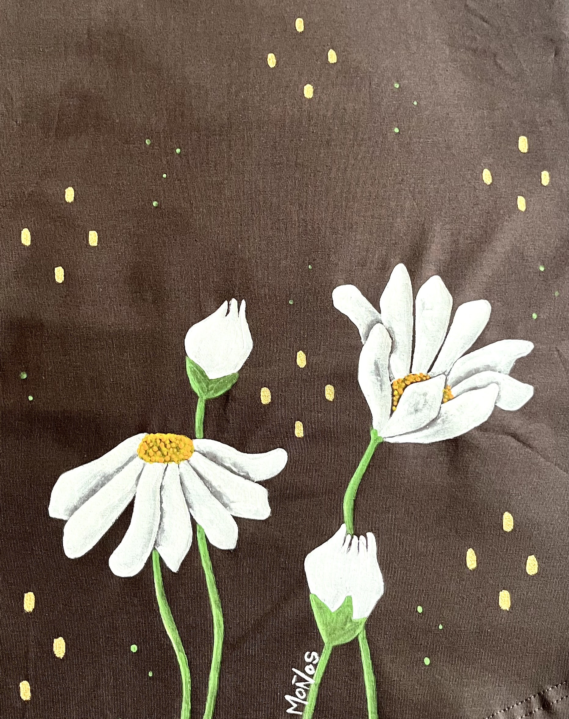vestido río flor marrón detalle