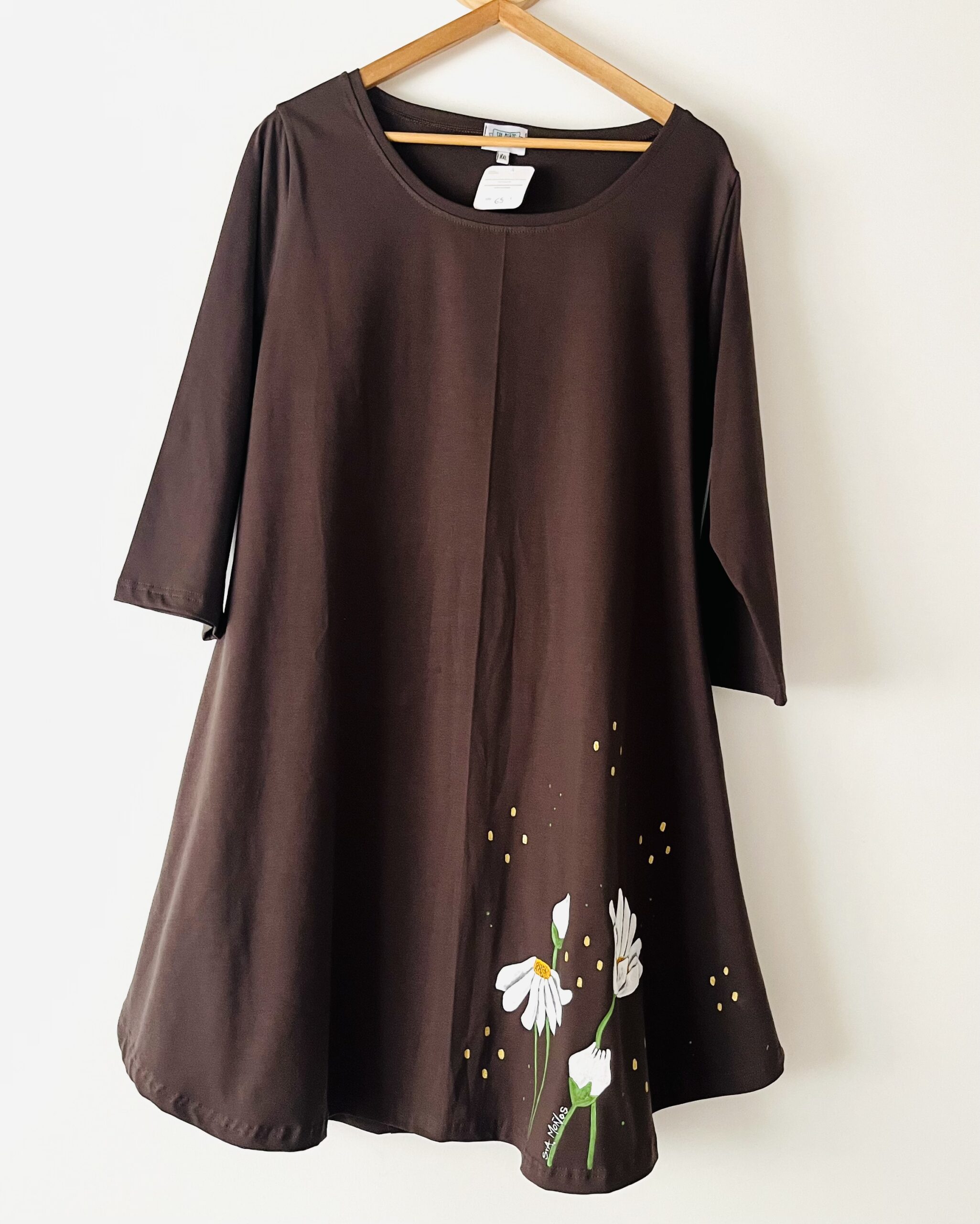 vestido río flor marrón